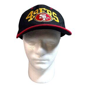 Vintage San Francisco 49ers Snapback Hat By LOGA Black & Red Embroidered Logo